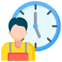 Part time worker icon at hirenewtalent