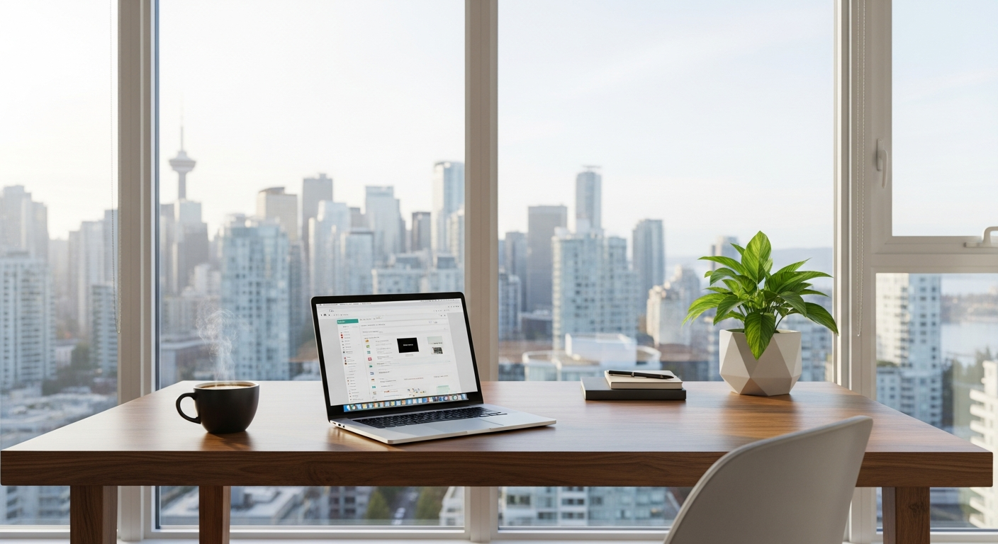 Modern Vancouver home office remote setup