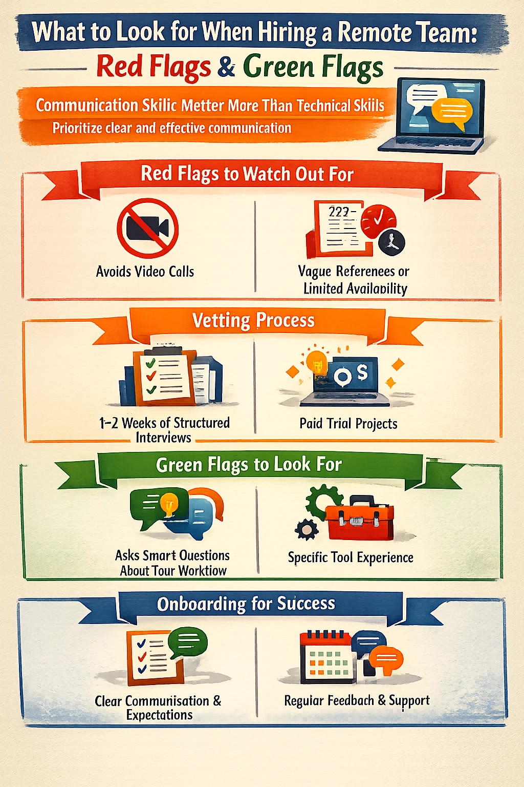 Key Takeaways Infographic: What to look for when hiring a remote team