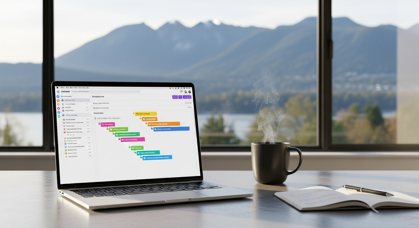 Modern Vancouver home office project management