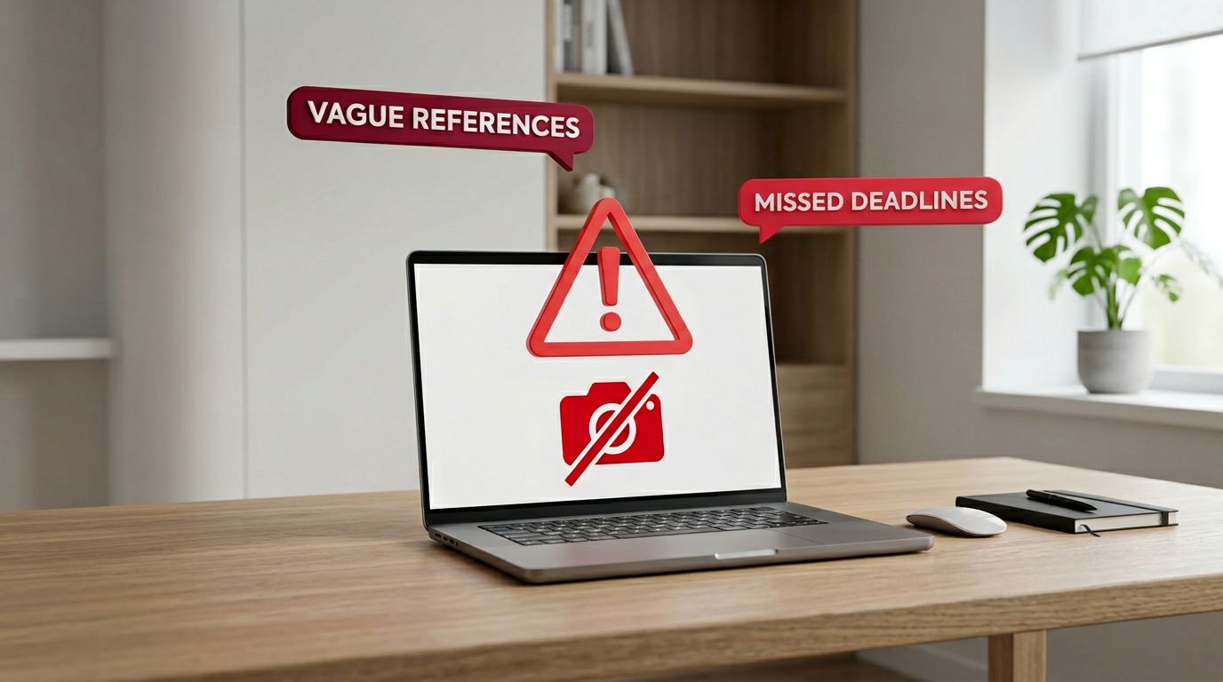 Remote hiring red flags warning concept