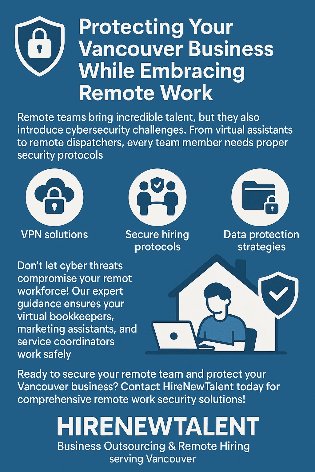 Remote work cybersecurity Vancouver infographic tips